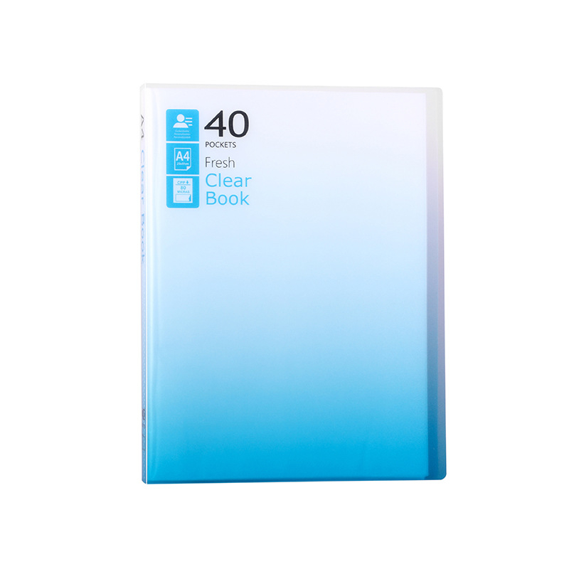 Mapă A4 cu inserții transparente, design gradient, 30–40 de pagini, pentru organizarea lucrărilor de examen