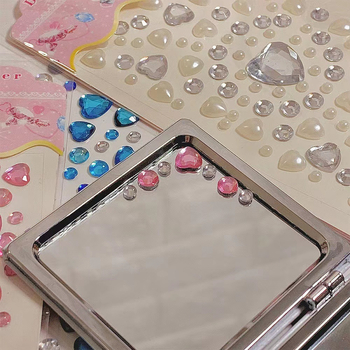 Stickere TikTok Inimă cu Diamante – 3D Decor pentru Machiaj de Scenă, Autocolante Epoxi pentru Recompensele Copiilor