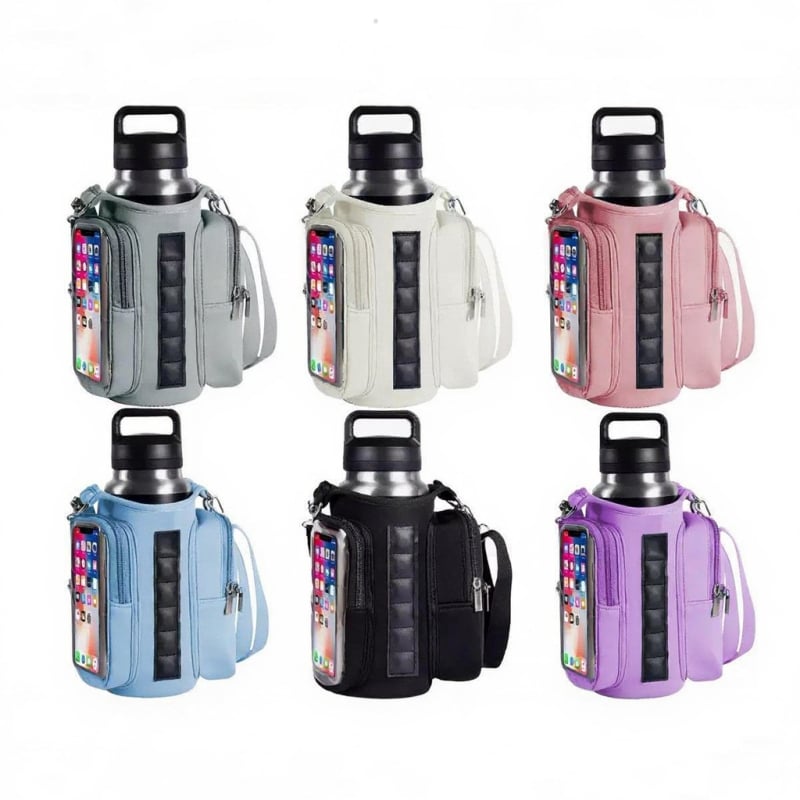 Geantă magnetică izolantă pentru sticlă de apă, husă pentru pahar din neopren, geantă crossbody outdoor pentru sport