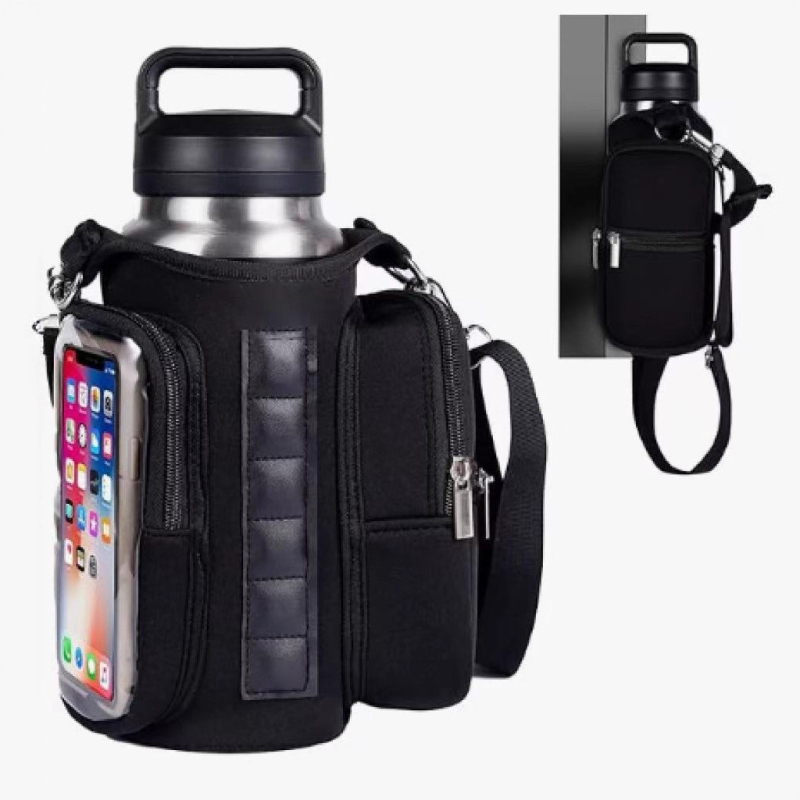Geantă magnetică izolantă pentru sticlă de apă, husă pentru pahar din neopren, geantă crossbody outdoor pentru sport