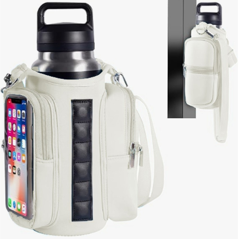 Geantă magnetică izolantă pentru sticlă de apă, husă pentru pahar din neopren, geantă crossbody outdoor pentru sport