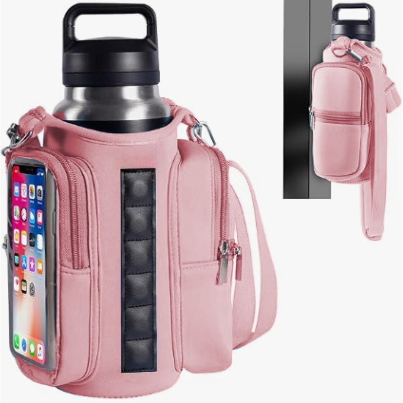 Geantă magnetică izolantă pentru sticlă de apă, husă pentru pahar din neopren, geantă crossbody outdoor pentru sport