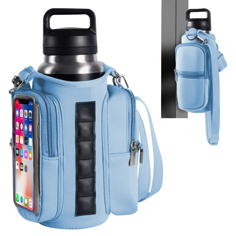 Geantă magnetică izolantă pentru sticlă de apă, husă pentru pahar din neopren, geantă crossbody outdoor pentru sport