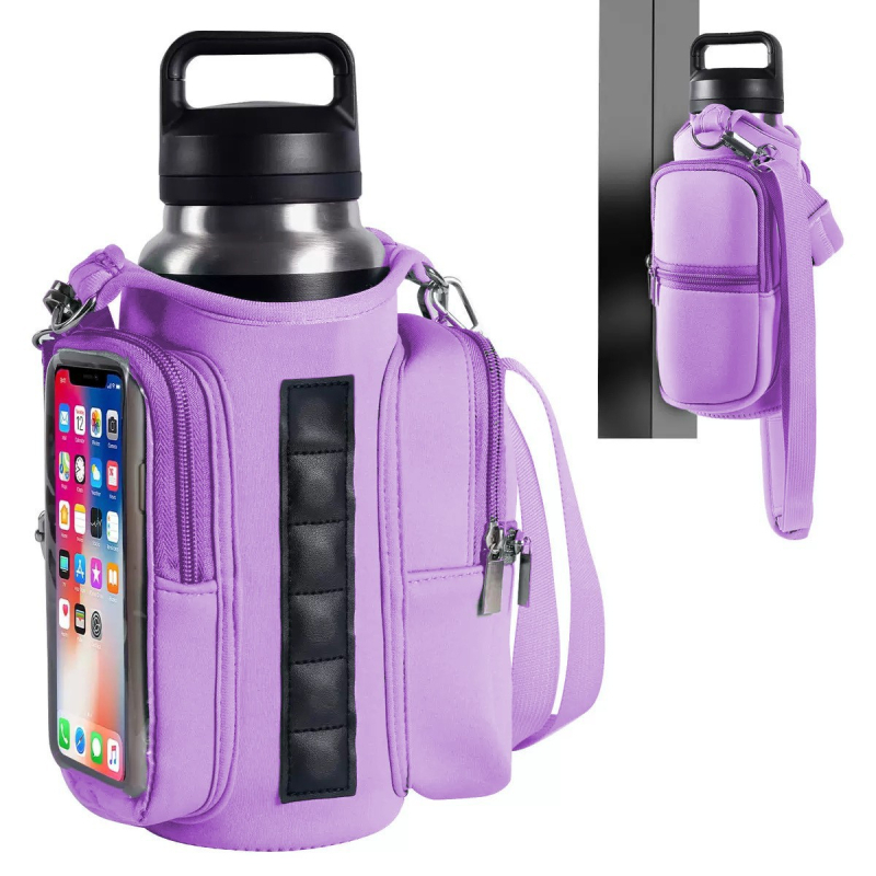 Geantă magnetică izolantă pentru sticlă de apă, husă pentru pahar din neopren, geantă crossbody outdoor pentru sport