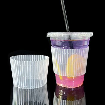 Husă transparentă din plastic pentru pahar, diametru 98 mm; pahare de unică folosință de 90 ml pentru ceai cu lapte; izolație PET