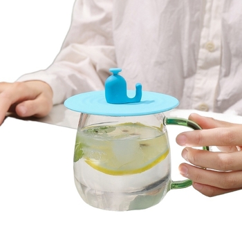 Capac pentru ceașă din silicon alimentar, protecție împotriva prafului, potrivit pentru cești din sticlă și pahare de apă; capacul se vinde separat