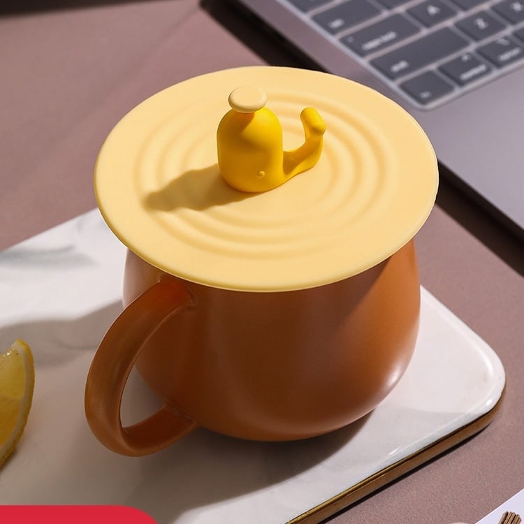 Capac pentru ceașă din silicon alimentar, protecție împotriva prafului, potrivit pentru cești din sticlă și pahare de apă; capacul se vinde separat