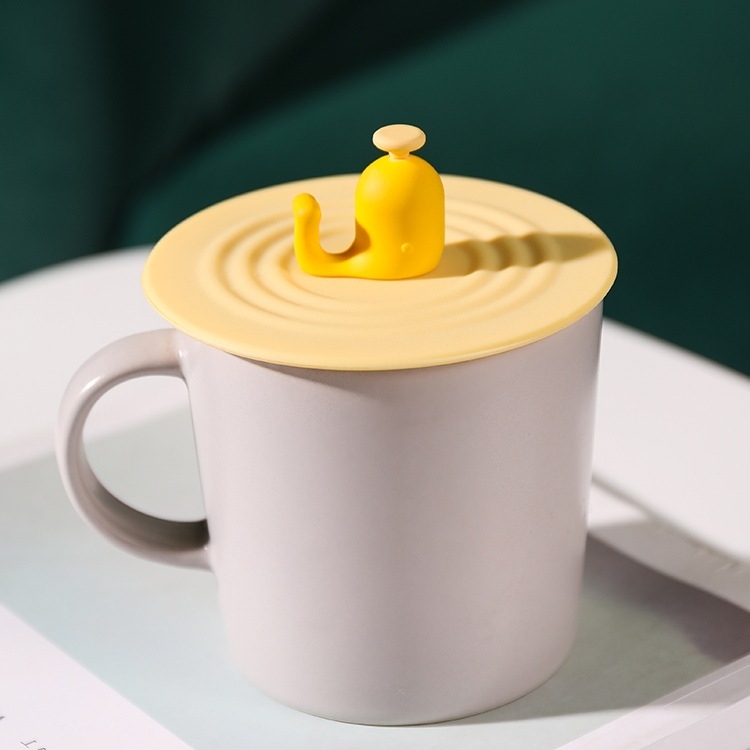 Capac pentru ceașă din silicon alimentar, protecție împotriva prafului, potrivit pentru cești din sticlă și pahare de apă; capacul se vinde separat
