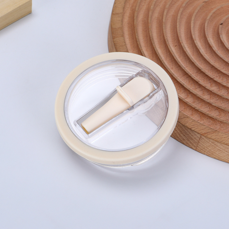 Capac transparent pentru pahar 20oz/30oz, anti-scurgeri și anti-vărsare, pai pliabil, inel din silicon, capac cu filet