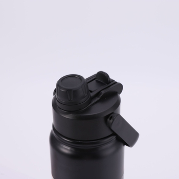 Capac termos cu duză de aspirație, din plastic, rotund, negru