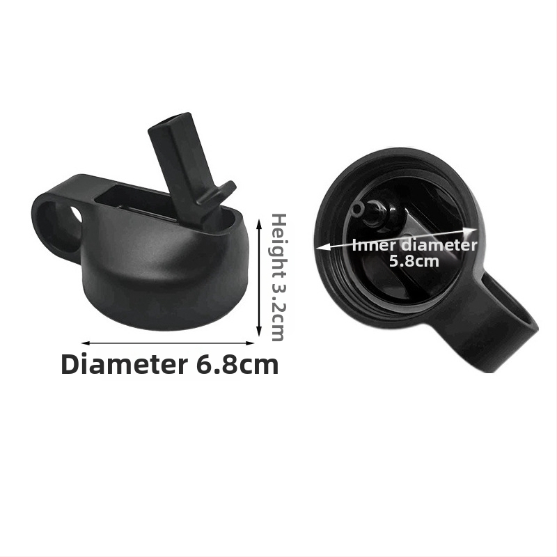 Capac termos cu duză de aspirație, din plastic, rotund, negru
