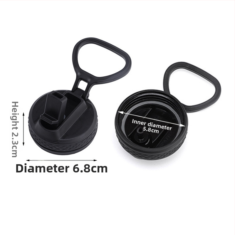 Capac termos cu duză de aspirație, din plastic, rotund, negru