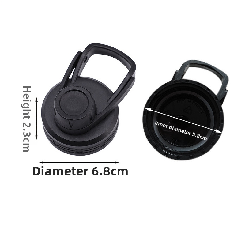 Capac termos cu duză de aspirație, din plastic, rotund, negru