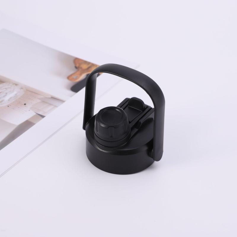 Capac termos cu duză de aspirație, din plastic, rotund, negru