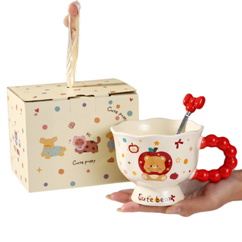 Ceașcă ceramică cu buline pentru cupluri, elegantă pentru mic dejun, cadou de ziua de naștere