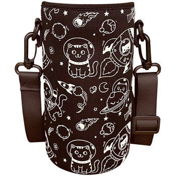 Ceașcă din plastic izolată drăguță, 1300 ml, husă pentru ceașă cu curea crossbody, potrivire universală, ceșă de 1700 ml cu corp lat, husă de protecție pentru exterior