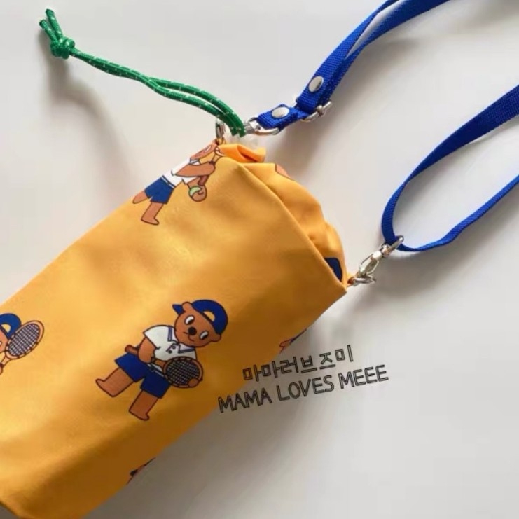 Geantă pentru sticlă de apă, în stil coreean, cu șnur și curea crossbody, husă izolantă pentru termos în culori contrastante, motiv inimă-balet