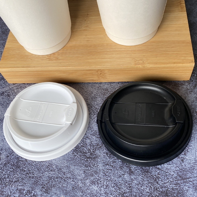 Capac de unică folosință pentru pahar, 90 mm, din hârtie-plastic, universal pentru ceai și cafea, capac integrat pentru ceai cu lapte, îngroșat, etanș și anti-scurgeri.