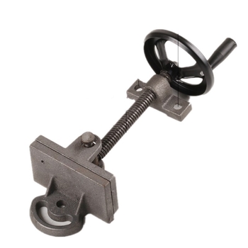 Accesorii pentru mașina de tăiat 400: ansamblu de montaj cu placă de prindere, placă de presiune, șurub filet, piuliță și roată de mână