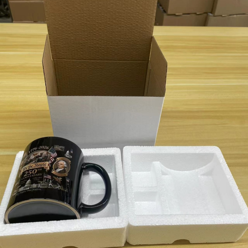 Cană de cafea din porțelan, 350 ml, memorabilă pentru 250-a aniversare a SUA, cadou creativ cu logo personalizat
