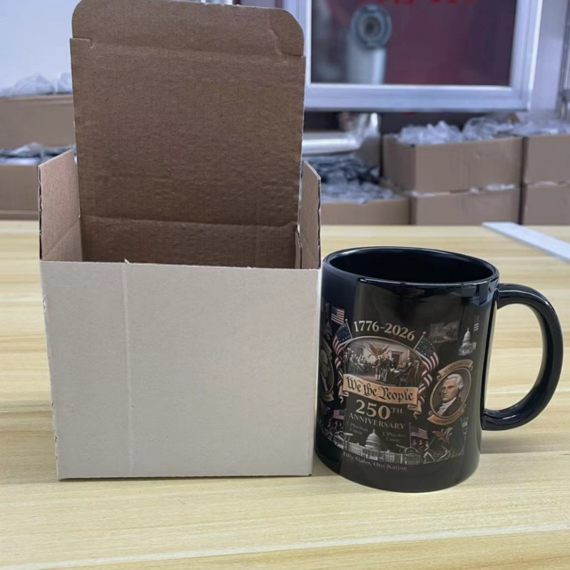 Cană de cafea din porțelan, 350 ml, memorabilă pentru 250-a aniversare a SUA, cadou creativ cu logo personalizat