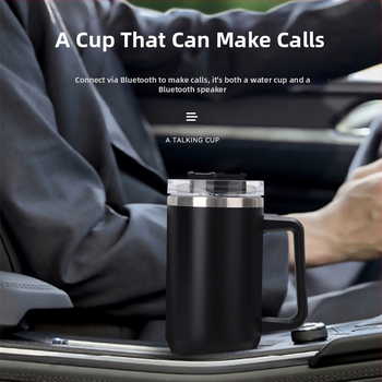 Pahar termos din oțel inoxidabil cu pereți dubli, 40oz, difuzor Bluetooth, pentru mașină, portabil