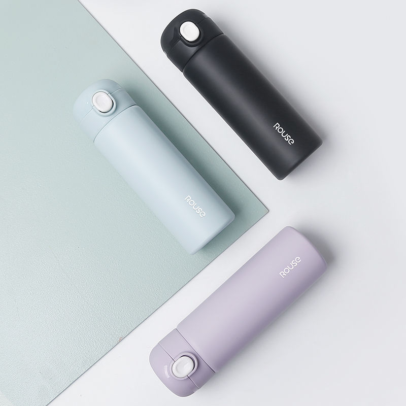 Nanjiren Cană termică în stil coreean, unisex, din oțel inox 304, izolație vid, capacitate mare, capac cu închidere prin clic
