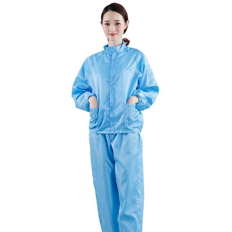 Dvodijelni antistatički radni set za čiste prostore – plava jakna i hlače, unisex