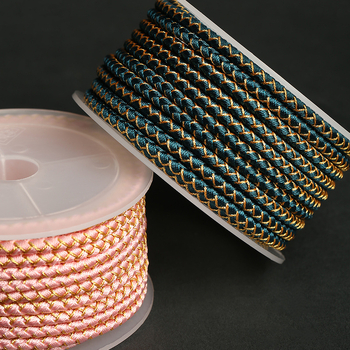 Dragon Knot 2025 Şnur împletit Dragon Scale, lucrat manual, 4.0 mm, auriu, şnur pentru brăţară, şnur bijuterie multicolor