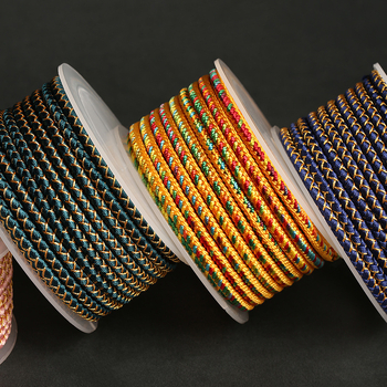 Dragon Knot 2025 Şnur împletit Dragon Scale, lucrat manual, 4.0 mm, auriu, şnur pentru brăţară, şnur bijuterie multicolor