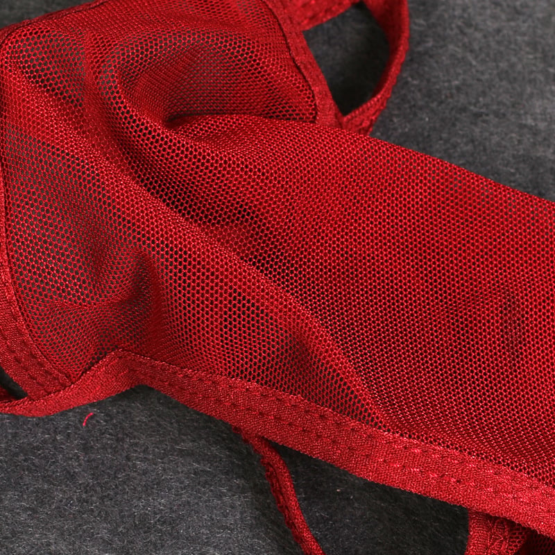 Muške seksi prozirne mrežaste tange gaćice — ultra tanke, prozračne, bezšivne.