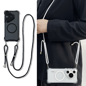 Kućište Huawei Pura70 s crossbody remenom, magnetsko, potpuna zaštita s zračnim jastukom, otporno na pad; kompatibilno s Mate60 Pro i P70u, ženski stil.