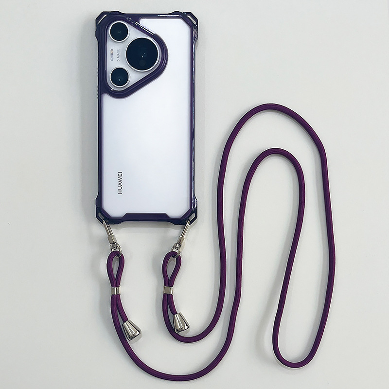Kućište Huawei Pura70 s crossbody remenom, magnetsko, potpuna zaštita s zračnim jastukom, otporno na pad; kompatibilno s Mate60 Pro i P70u, ženski stil.
