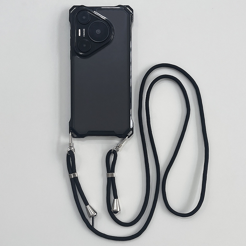 Kućište Huawei Pura70 s crossbody remenom, magnetsko, potpuna zaštita s zračnim jastukom, otporno na pad; kompatibilno s Mate60 Pro i P70u, ženski stil.