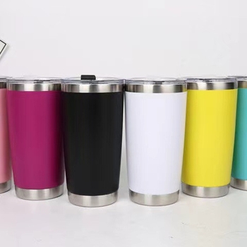 Cană termică pentru mașină, 20oz, din oțel inoxidabil 304, exterior vopsit cu pulverizare, izolație în vid, capac push, logo personalizat