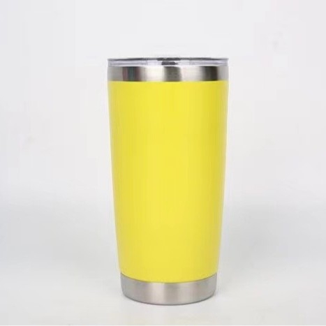 Cană termică pentru mașină, 20oz, din oțel inoxidabil 304, exterior vopsit cu pulverizare, izolație în vid, capac push, logo personalizat