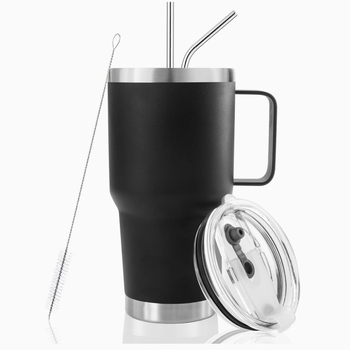 Cană de mașină din oțel inoxidabil 30 oz cu mâner, capacitate mare, cană izolată portabilă pentru băuturi