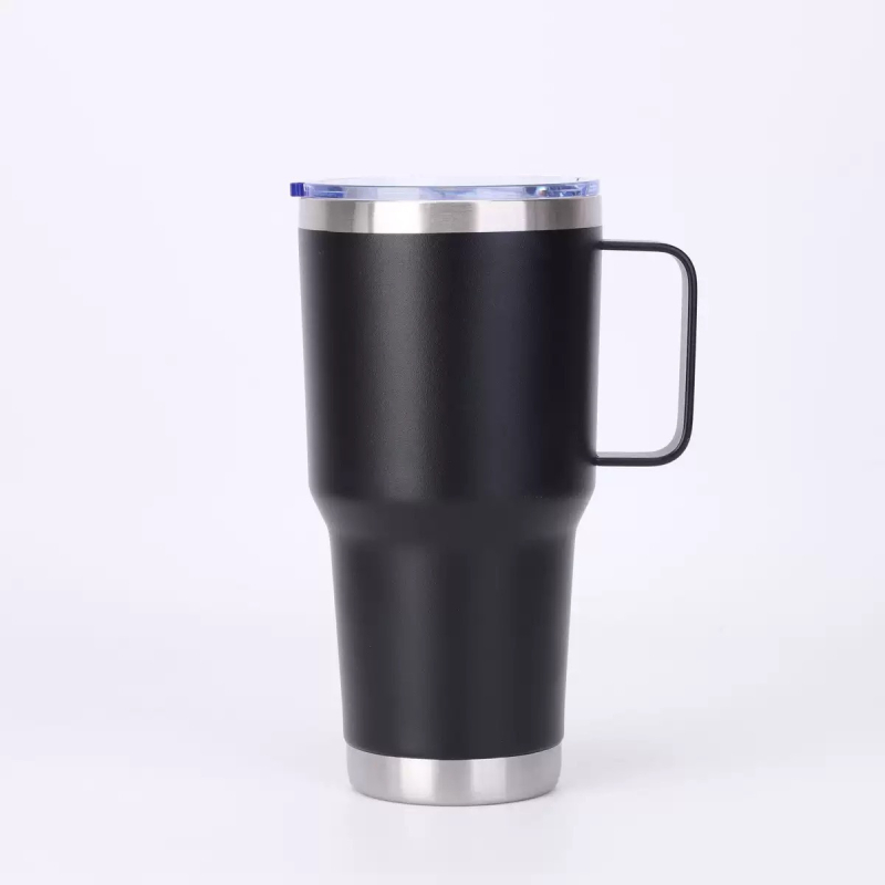 Cană de mașină din oțel inoxidabil 30 oz cu mâner, capacitate mare, cană izolată portabilă pentru băuturi
