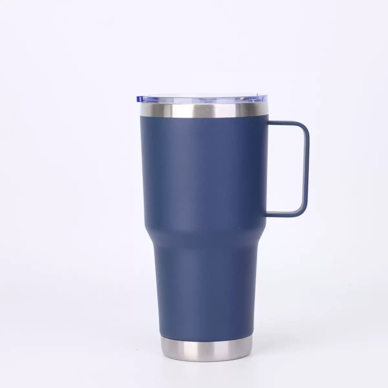 Cană de mașină din oțel inoxidabil 30 oz cu mâner, capacitate mare, cană izolată portabilă pentru băuturi