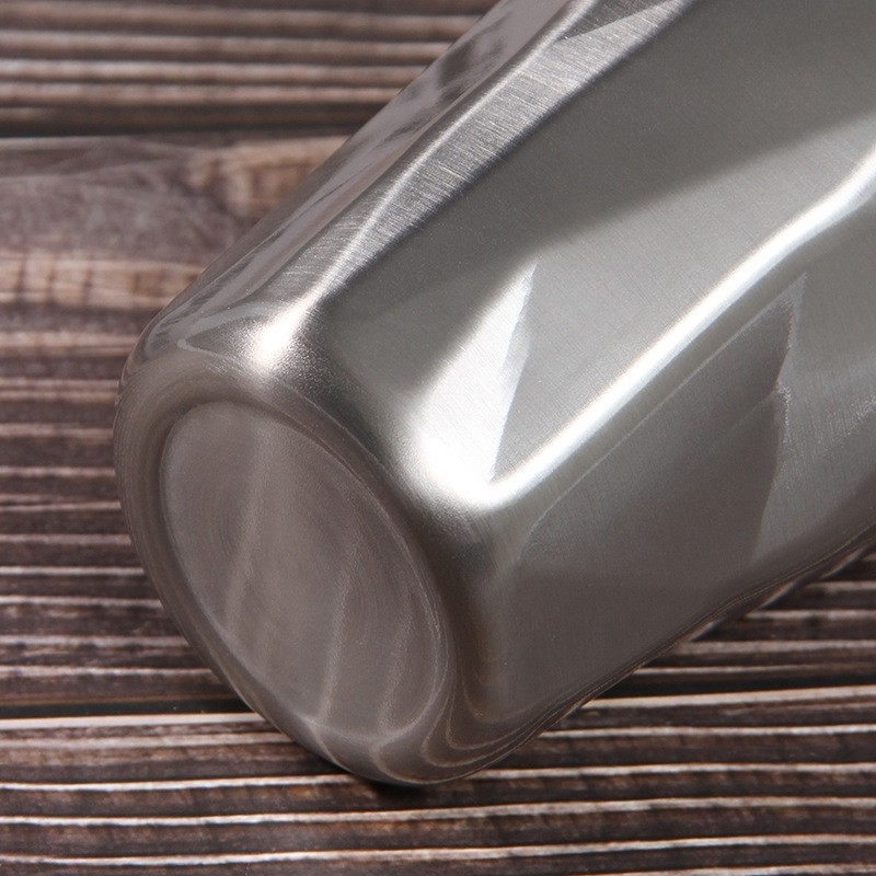 Ceașcă din oțel inoxidabil cu pai, design gradient în formă de diamant, ceașcă termoizolată portabilă pentru exterior