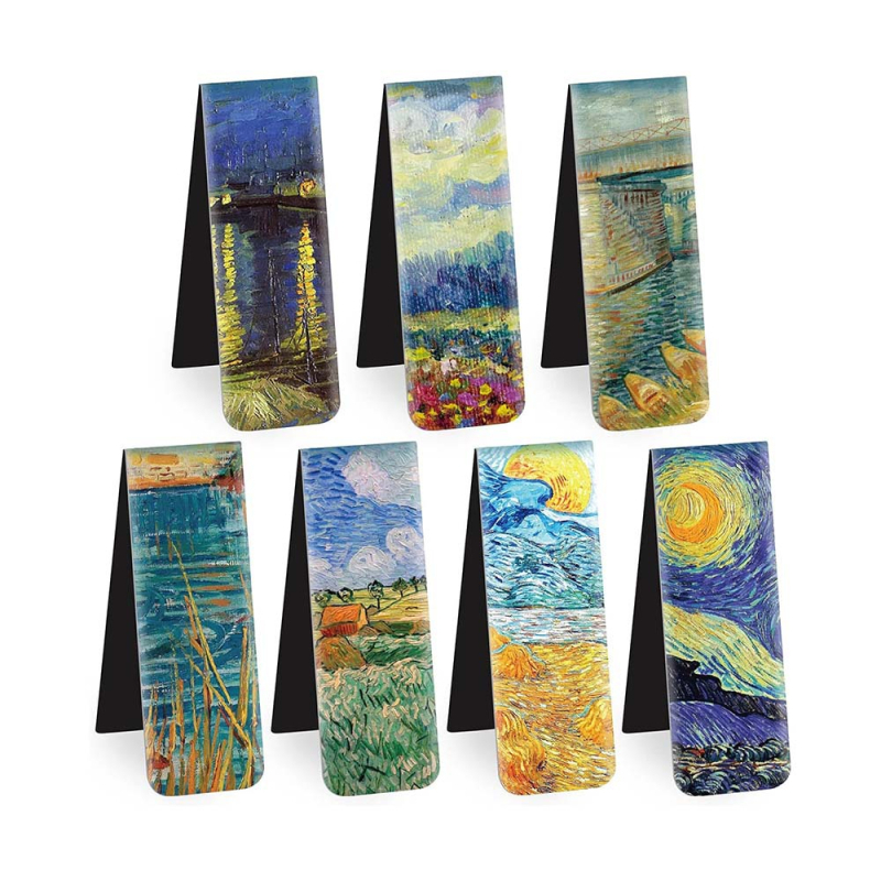 Marcatoare magnetice pentru cărți Van Gogh, magneți de frigider și autocolante de birou – școală, casă, birou