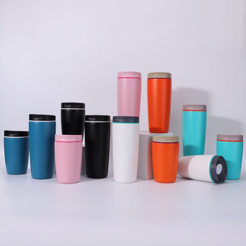 Cană termoizolantă din oțel inoxidabil, culoare uni, compactă, pentru cafea băută direct, activități în aer liber