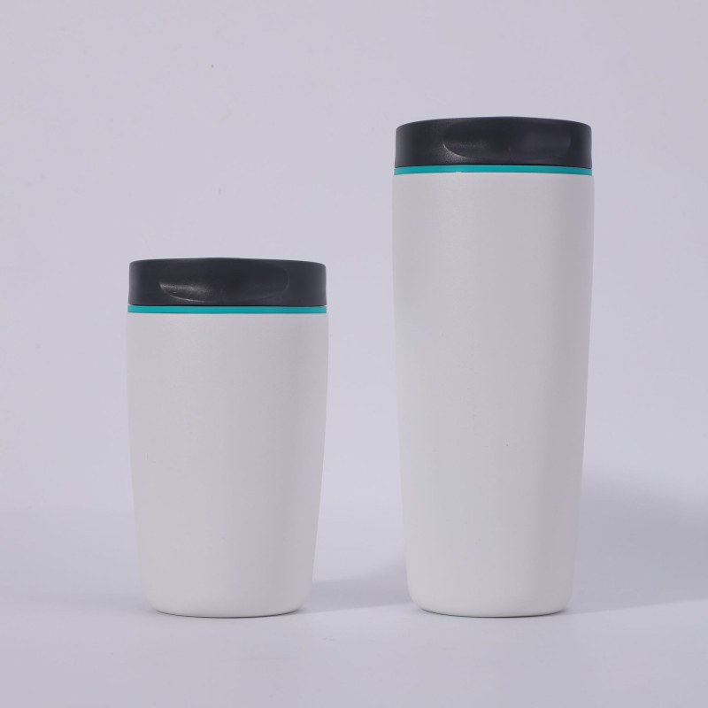 Cană termoizolantă din oțel inoxidabil, culoare uni, compactă, pentru cafea băută direct, activități în aer liber