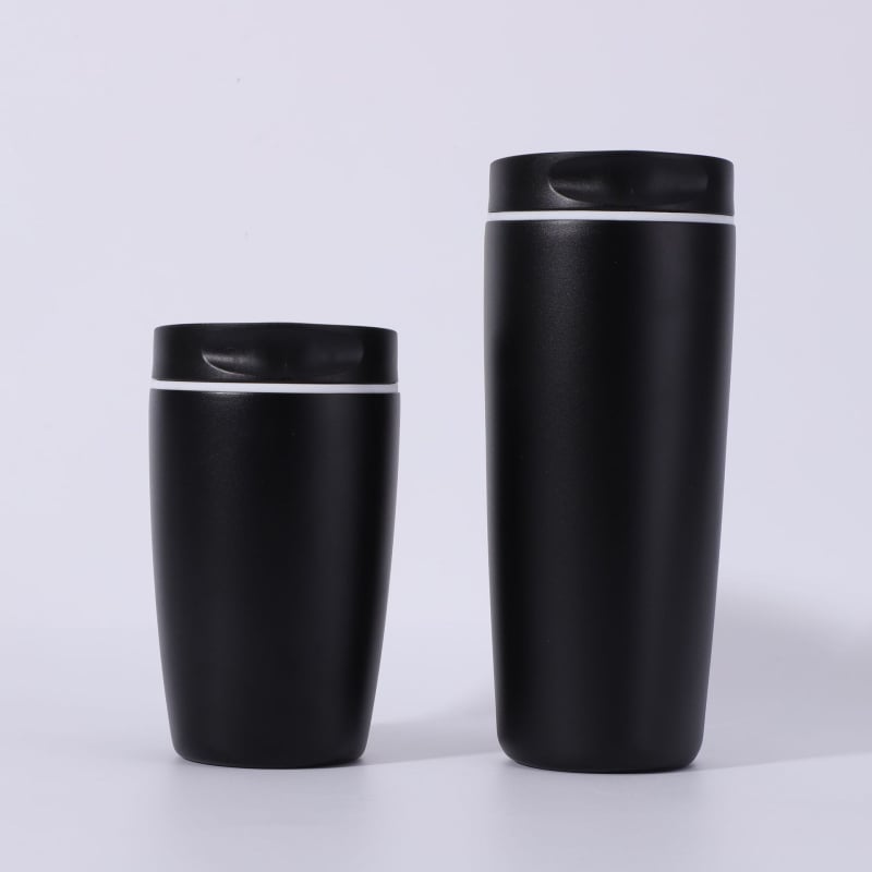 Cană termoizolantă din oțel inoxidabil, culoare uni, compactă, pentru cafea băută direct, activități în aer liber