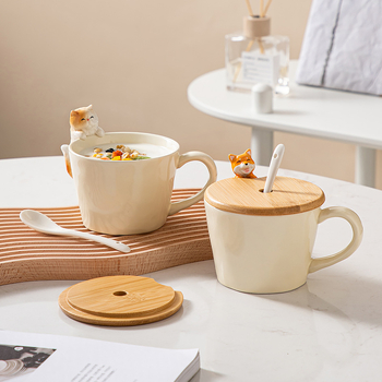 Cană ceramică cu desene animate – cană creativă pentru cafea și ceai