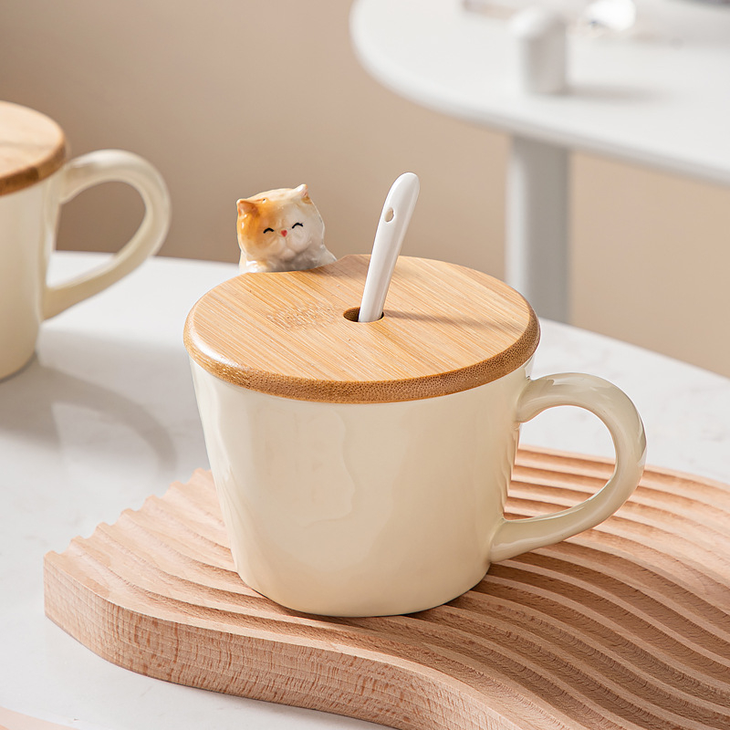 Cană ceramică cu desene animate – cană creativă pentru cafea și ceai