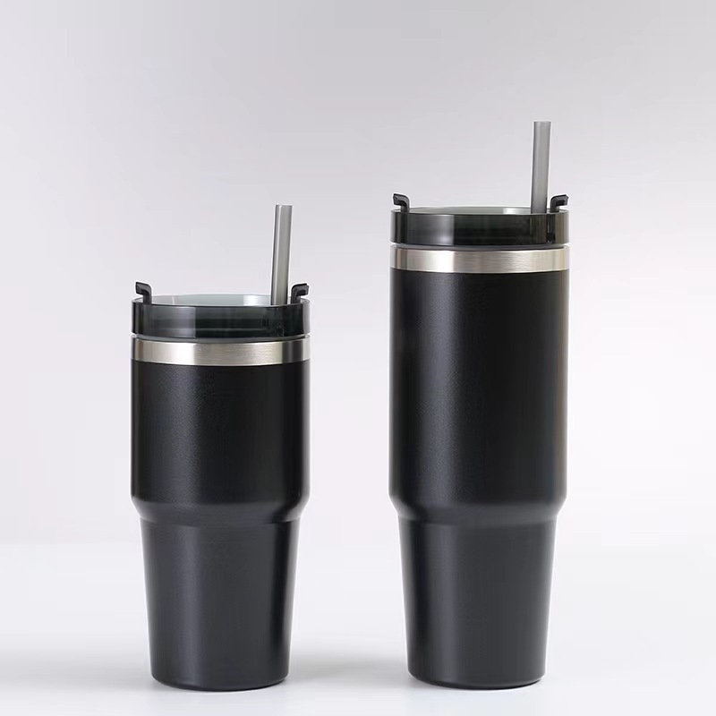 Cupe izolate din oțel inoxidabil 304 pentru mașină, capacitate mare 20 oz/30 oz, cu capac și pai, menține băuturile calde sau reci