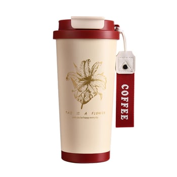 Lily of the Valley cană izolată din oțel inoxidabil 316 pentru femei — cană portabilă de exterior cu mâner din frânghie