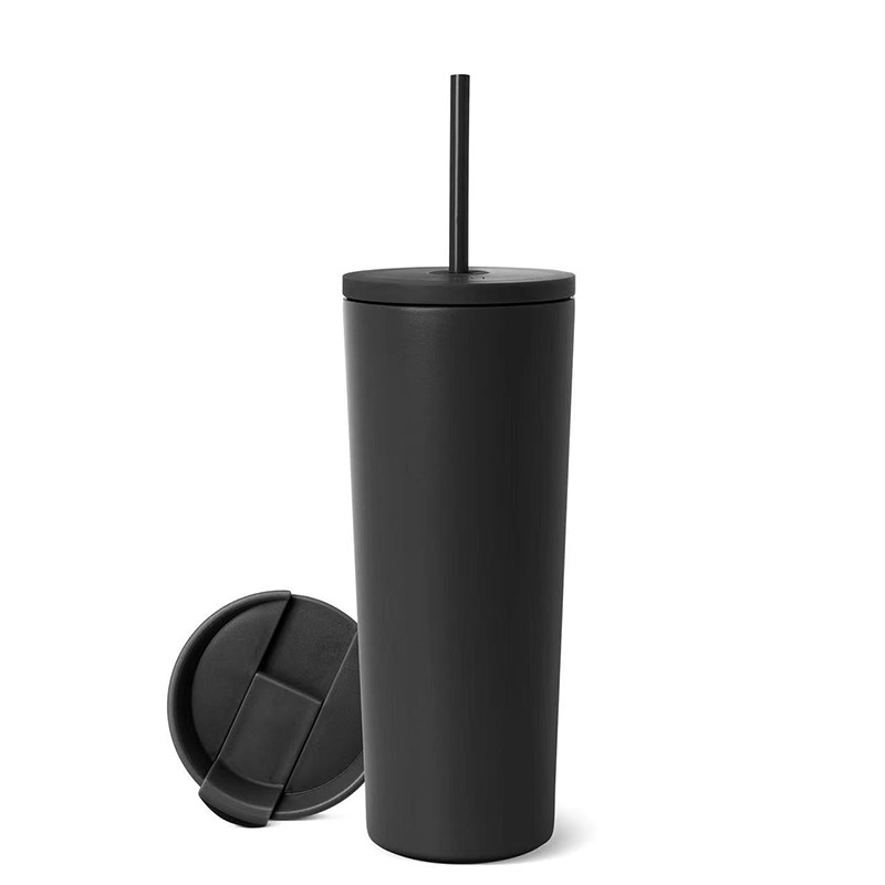 Pahar termoizolant din oțel inoxidabil 304, cu pai, portabil, cu capacitate mare, pentru utilizare în aer liber