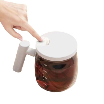 Cană automată de amestecare – cană de cafea electrică din sticlă cu scară, reîncărcabilă, portabilă